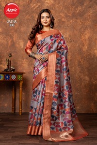 Sari de seda Tussar con estampado geométrico elegante para mujer, Sari tradicional ligero y suave, Ropa Étnica de diseñador para uso diario festivo - Product Image 6