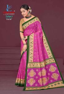 Vente en gros de saris fantaisie en coton imprimé dernière collection de vêtements de soirée modernes à séchage rapide pour femmes toutes saisons - Product Image 4