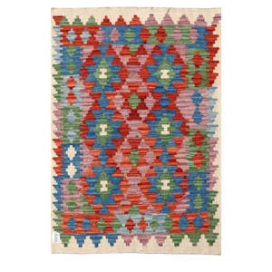 Alfombra Kilim de Maimana, Afganistán, 146 x 102 cm, Juego de Alfombras - Product Image 1
