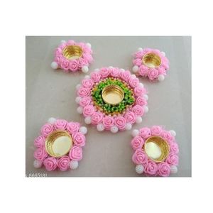 Alfombrilla de Rangoli tradicional de colores vibrantes, diseño intrincado para portavelas para el Día del Padre, regalo de Halloween, graduación - Product Image 1