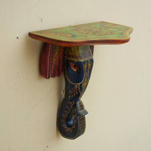 ตัวยึดช้างทำจากไม้แบบดั้งเดิมของตกแต่งผนังวาดด้วยมือสำหรับวันครบรอบวันเกิดปีของดิวาลีที่แขวนติดผนังรูปช้างที่สวยงาม - Product Image 4