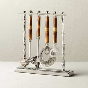 Elegante Juego de Herramientas de Bar Metálicas Modernas y Ecológicas, Utensilios de Cóctel de Acero Inoxidable Pulido para Espacios de Comedor de Lujo, Hoteles y Salones - Product Image 4