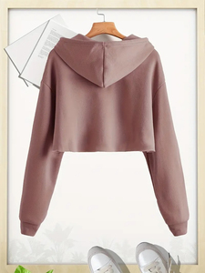 Sudaderas con capucha recortadas para mujer elegantes OEM ODM de fabricantes de Pakistán que ofrecen MOQ para pedidos de exportación de ropa deportiva y ropa de salón - Product Image 2