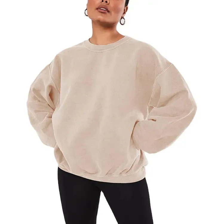 Sweat uni 100% coton de haute qualité pour femmes