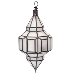 Candelabro colgante de vidrio de metal Maravillas de vidrio Lámpara colgante cilíndrica hecha a mano en vidrio y hierro (9 pulgadas) - Product Image 4
