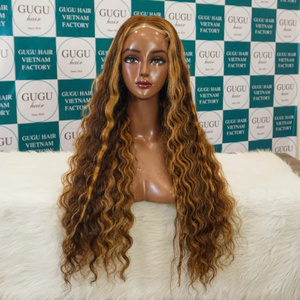 Perruques en cheveux humains vierges Remy vietnamiens à ondulation lâche longue et droite en gros, extensions de cheveux à dentelle transparente, abordables - Product Image 1