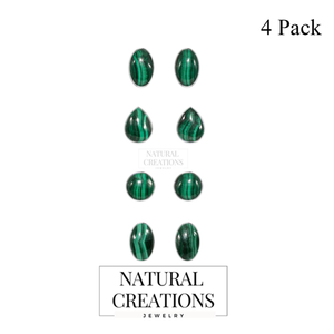 925 plata esterlina malaquita pera Natural forma ovalada mariposa cerradura Stud pendientes estilo clásico bisel ajuste boda fiesta - Product Image 2