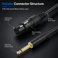 Adaptador de Audio Personalizado de 6.35mm (1/4 de Pulgada) Mono Jack Dorado a XLR Macho o Hembra, Cable XLR de Alta Calidad para Micrófono, Mezclador y Amplificador