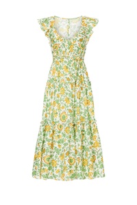 Vestido combinado de moda amarillo y verde con diseño fluido para opciones de ropa informal y de fiesta de proveedor indio - Product Image 5