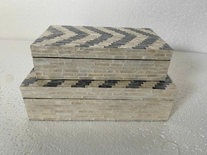 Handmade Luxurious Mother Pearl Inlaid Wood Jewelry <b>Box</b> Set of 2 Customizable Home <b>Decor</b> <b>Storage</b> Organizer for Personal Use - Product Image 4