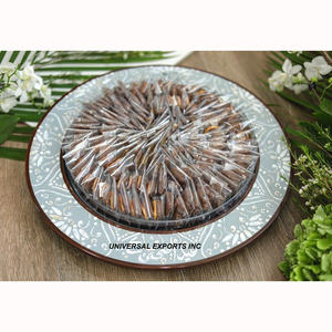 Bandeja de Chocolate de madera sostenible de lujo, cubierta de Metal, plato de Chocolate de diseñador de forma ovalada con estilo clásico, nuevo decorativo - Product Image 2