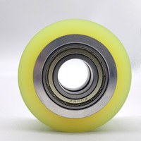 Roue à roulement en polyuréthane de 2, 3, 4, 8 pouces, légère et robuste, avec bride en acier et roulements, noire, en PU