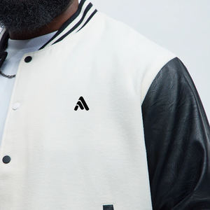 Chaquetas Bomber de Alta Calidad al por Mayor con Mangas de Cuero, Chaquetas Bomber con Logotipo Personalizado para Hombre - Product Image 3