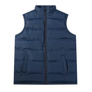 Veste à fermeture éclair en coton épais pour hommes avec logo personnalisé Gilet de sécurité durable en cuir et tissu coupe-vent - Product Image 2