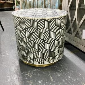 Tabouret de table moderne fait à la main avec incrustation d'os et tambour polyvalent pour la chambre à coucher, la maison, l'hôtel, le bureau et le jardin. - Product Image 5