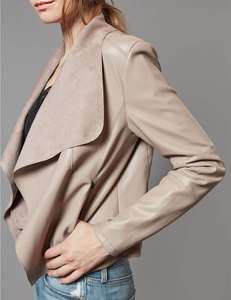 Veste en cuir matelassée d'hiver, tissu en toile, coupe-vent, écologique, usage décontracté, qualité supérieure, style haut de gamme - Product Image 5