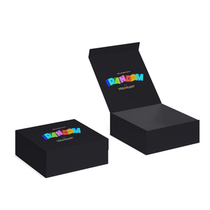 HengXing Magnetic gift packaging Box Carton Black Rigid Flat Luxury cardboard box Paper Gift Box
