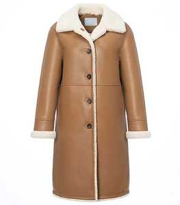 Vestes en cuir personnalisées tendance pour femmes pour l'automne-hiver, motif uni, col rabattu, respirantes, coupe-vent, en coton - Product Image 2