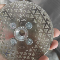 Disque diamanté pour marbre, porcelaine, céramique, granit avec électrode M14, pour coupe, polissage et meulage humide/sèche