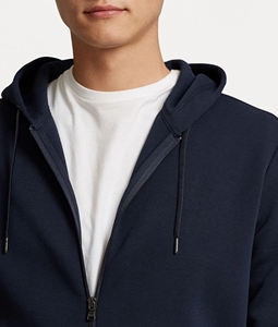 เสื้อฮู้ดซิปผู้ชายสไตล์สตรีทแวร์สำหรับฤดูหนาว ผลิตตามสั่งแบบ OEM พร้อมพิมพ์ลายดิจิทัล เสื้อแจ็คเก็ตมีฮู้ดลำลองสำหรับออกกำลังกาย - Product Image 3