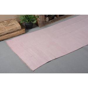 พรมขนแกะตุรกีวินเทจ33 x 11.7ft ทันสมัยสีชมพูแบนสานแบบเย็บปะติดปะต่อกันสำหรับตกแต่งห้องนั่งเล่นด้วยลาเท็กซ์ - Product Image 5