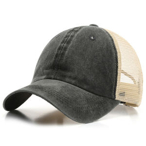 Vente en gros 6 Panneau Blanc Demin Lavé Distressed Dad Cap Vintage Trucker Hat Cotton Baseball Sports Caps Trucker hat mesh - Product Image 6