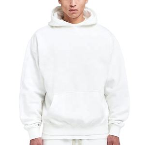 Sweat à capuche épais 100% coton pour hommes tendance de rue en coton avec logo personnalisé pull surdimensionné à épaules tombantes 2026 - Product Image 4