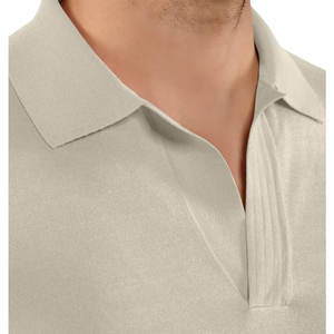 Polo de golf de alto rendimiento para hombre al por mayor, personalizado con logotipo personalizado, hecho de algodón/patrón sólido de fibra de bambú - Product Image 3