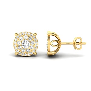 Pendientes de lujo Nuevo diseño Pendientes de joyería fina de oro sólido con diamantes reales Pendientes Joyería para la venta de diamantes minados en la tierra - Product Image 2