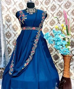 Latest Casual Wear Georgette Top Pant Dupatta Set with Elegant Checks Pattern and Hand Work Top Sharara Set with Luxurious Dupattas - Product Image 6