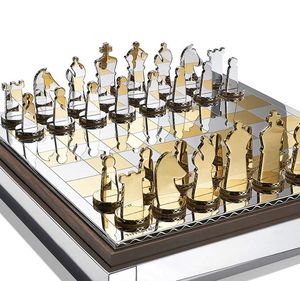 MONEDA PERSONALIZADA MADERA Y RESINA CAJA DE TABLERO DE AJEDREZ Juego de ajedrez Resina de lujo Rojo Negro Pieza de Ajedrez de Tayyab Handicraft - Product Image 4