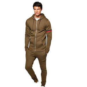 Ensemble survêtement d'hiver pour homme personnalisé à fermeture éclair, 2 pièces, séchage rapide, respirant, décontracté, pantalon de survêtement technique, 100% coton, taille plus - Product Image 2