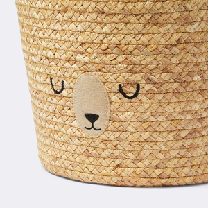 TienPhong Wholesale Braided Water Hyacinth Tapered Floor <b>Basket</b> Sleepy Bear-Shaped for Toys Clothes - Product Image 2