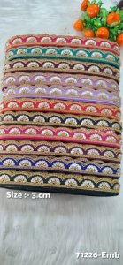 ผ้าลูกไม้ปักเลื่อมหนาลายเปลือกหอยทำเองได้มีสิบเอ็ดสีสำหรับเสื้อผ้าที่มีความกว้าง3ซม. - Product Image 4