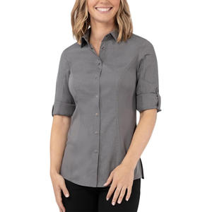 Camisa DE TRABAJO PARA MUJER Camisa de uniforme de oficina profesional con bordado de logotipo personalizado y opciones de personalización para ropa de negocios - Product Image 4