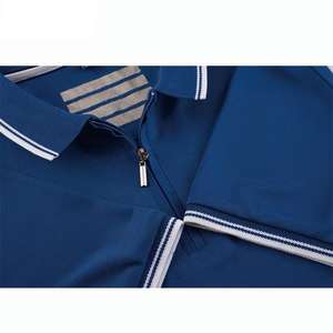 Camiseta Polo de algodón 100% para hombre, tela de punto transpirable de secado rápido de alta calidad, mangas cortas cómodas con patrón sólido - Product Image 4