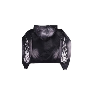 Conjunto Deportivo de Verano 100% Algodón de RAZER IMPEX, Fabricante Personalizado, Sudadera con Capucha y Pedrería en la Cintura Doble, Pantalones Deportivos Acampanados - Product Image 6