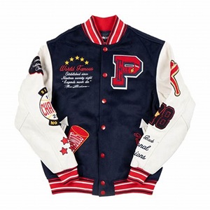 Chaqueta Varsity Personalizada 100% OEM para Hombre, para Invierno y Otoño, Bordada y de Talla Grande, con Mangas de Cuero PU - Product Image 3
