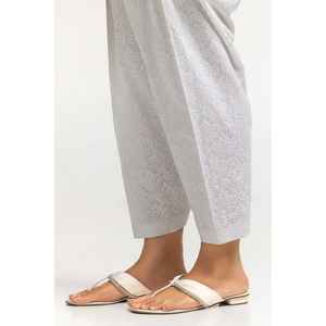 Shalwar Kameez de Algodón Teñido Off-White con Estampado Serigrafiado, Estilo Pakistaní, Modelo TR-24-07, Vestido Salwar Cosido de Algodón - Product Image 3