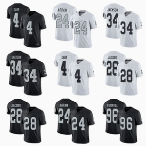Camiseta de Fútbol Americano de los Raiders para Hombre 2025 - Generación Legendaria 2 en Blanco y Negro, Bordada, Disponible en 4 Tallas # , 24 # , 28 # - Product Image 1