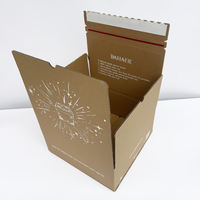 Boîte d'expédition auto-adhésive avec logo personnalisé, boîte en carton ondulé de haute qualité avec bande facile à déchirer, matériaux recyclés