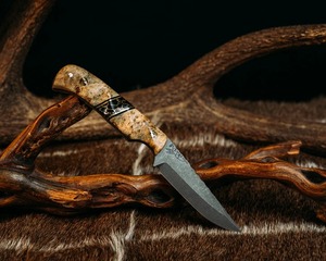 New Handmade Black Powder <strong>Coated</strong> <strong>Blade</strong> With Wood Handle Hunting Knife Gift For Your Father &amp; Friend.