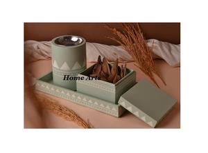 Handmade Wood Mint Green Color <b>Bakhoor</b> <b>Burner</b> With Prime Quality Customized Size Incense <b>Burner</b> From India - Product Image 2