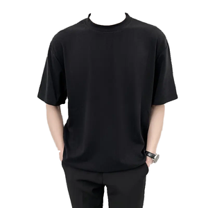 <b>Half</b> <b>Sleeve</b> Casual <b>Shirt</b> For Men Solid Color 100% Cotton Custom Print Blank Breathable Oversized T-<b>Shirt</b> - Product Image 4