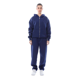 Chándal de algodón 100% de gran tamaño con cremallera unisex, acogedor y cálido para la relajación de invierno y la ropa activa, maternidad y respetuoso con el medio ambiente - Product Image 3