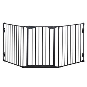 PawHut-Puerta plegable de 3 paneles para perros pequeños y medianos, 180x3x74,5 cm, color negro - Product Image 1