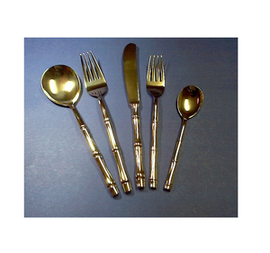 Juego de Cubiertos de último diseño de Venta caliente, juego de cubiertos de acero inoxidable dorado, juego de postres reales de acabado único con bandeja - Product Image 2