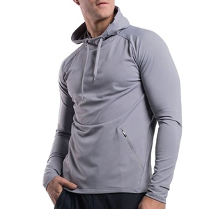 Sudaderas con Capucha Ajustadas de Secado Rápido de Nailon y Elastano para Gimnasio, Ropa Deportiva para Hombre, Sudaderas con Capucha y Camisetas Deportivas Personalizadas de Alta Calidad - Product Image 1