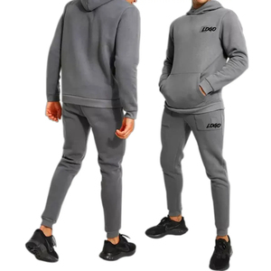 Comprar Jersey personalizado de alta calidad 100% algodón en blanco Unisex chándal conjunto en blanco traje de jogging para los hombres sin cordón - Product Image 1