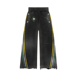 Chándal Deportivo Personalizado de Alta Calidad, Transpirable, Lavado Ácido, con Apliques Bordados, Cremallera, Estilo Vintage, Ropa Deportiva Urbana - Product Image 3